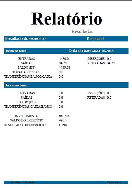 58 Figura 20 - Relatório de Resultados. Fonte: Elaboração própria do autor.