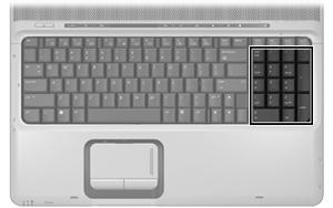 3 Teclados numéricos O computador inclui um teclado numérico integrado. É também possível ligar um teclado numérico ou um teclado externo.