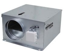 SVE/PLUS/EW SVE/PLUS/EW Extratores em linha para condutas, com baixo nível sonoro, montados dentro de um invólucro acústico de 40 mm de isolante acústico com absorção sonora Ventilador: Invólucro