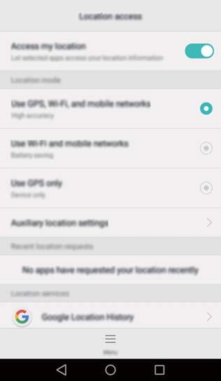 Definições Ativar o acesso à localização Ative os serviços baseados na localização para garantir o acesso das aplicações de mapa, navegação e meteorologia à sua informação de localização.