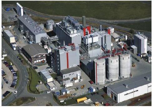 A planta Beta da Choren, Alemanha Produção: 18M litros de biodiesel /ano 65,000 t madeira/ano