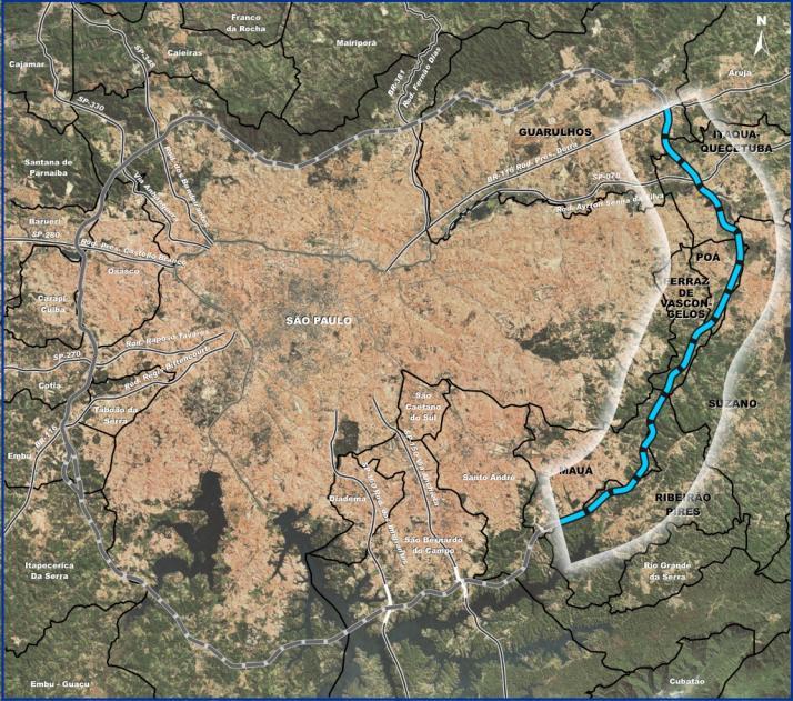 RODOANEL LESTE Início: Interseção Via Dutra (Arujá) Rodoanel Trecho Leste - 43,5 km de extensão - Licença