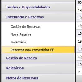 Motor de Reservas No menu reservas não convertidas do motor de reservas Nesta área podem visualizar os usuários que