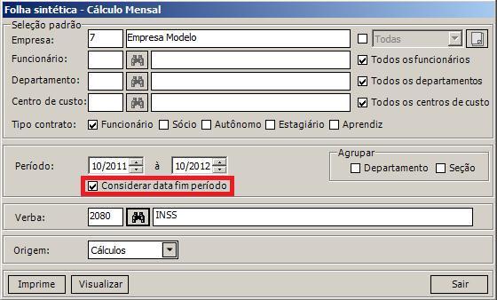 5- Clique em Visualizar para verificação em tela ou clique em Imprimir para enviar o relatório diretamente para impressora. OBS.