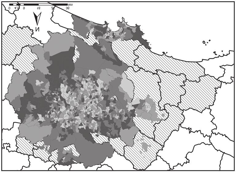 MAPA 1 Taxas de emigração da Bahia para a mesorregião de São Paulo, taxas de imigração para a mesorregião de São Paulo provenientes da Bahia e indicadores locais de autocorrelação espacial (LISA)