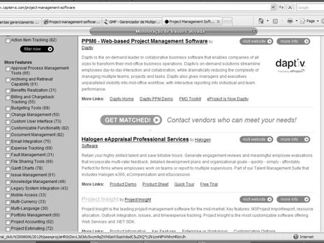 com/project-management-software Acesso em 6/11/07 Grande variedade
