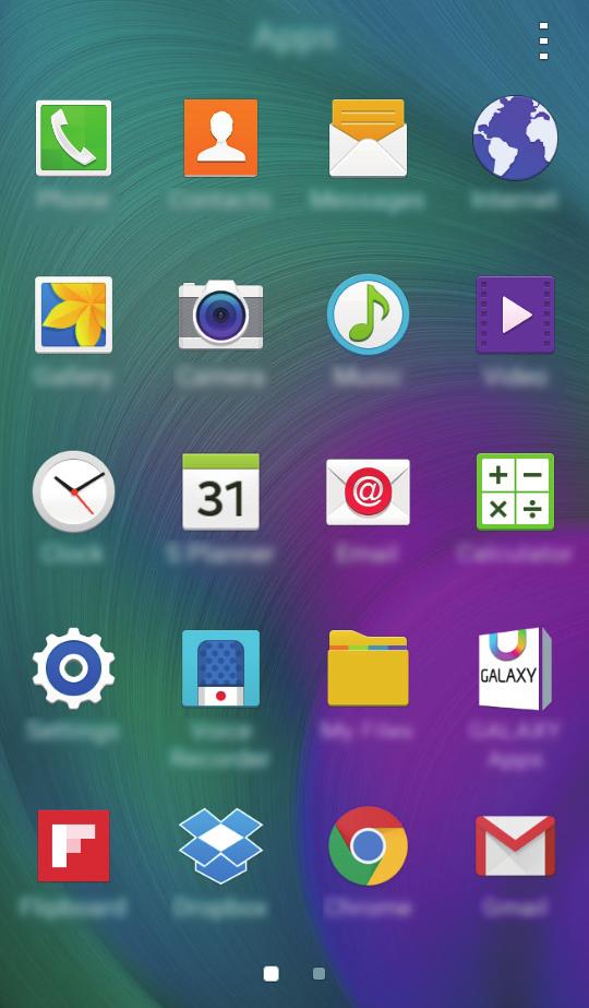 Básico Ecrã de Aplicações O ecrã de Aplicações mostra ícones de todas as aplicações, incluindo as novas aplicações instaladas. No ecrã Principal, toque em Aplic. para abrir o ecrã Aplicações.