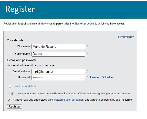 Scopus Registo: