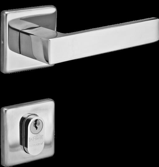 6 INT ST1 40mm - zamac/inox 18.035 WC ST1 40mm - zamac/inox 180.36 43.0 112.0 Conjunto 450 com espelho Maçaneta: 450 Espelho: 628 Fechadura Back-set Cilindro Maç./Esp.