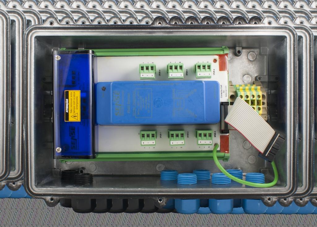 segurança intrínseca que prove uma proteção inteligente contra curto-circuito que desliga a saída quando a anomalia é detectada, mantendo a corrente de consumo de saída de um spur a um nível