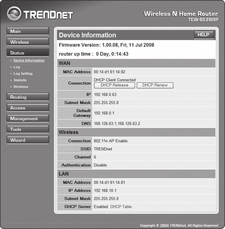 ` Se seu ISP lhe forneceu endereços DNS específicos, clique em <WAN>-<DNS> e digite os endereços DNS fornecidos. 9. Quando terminar, clique no botão [Aplicar (Apply)] em baixo. Ambiente ADSL 5.