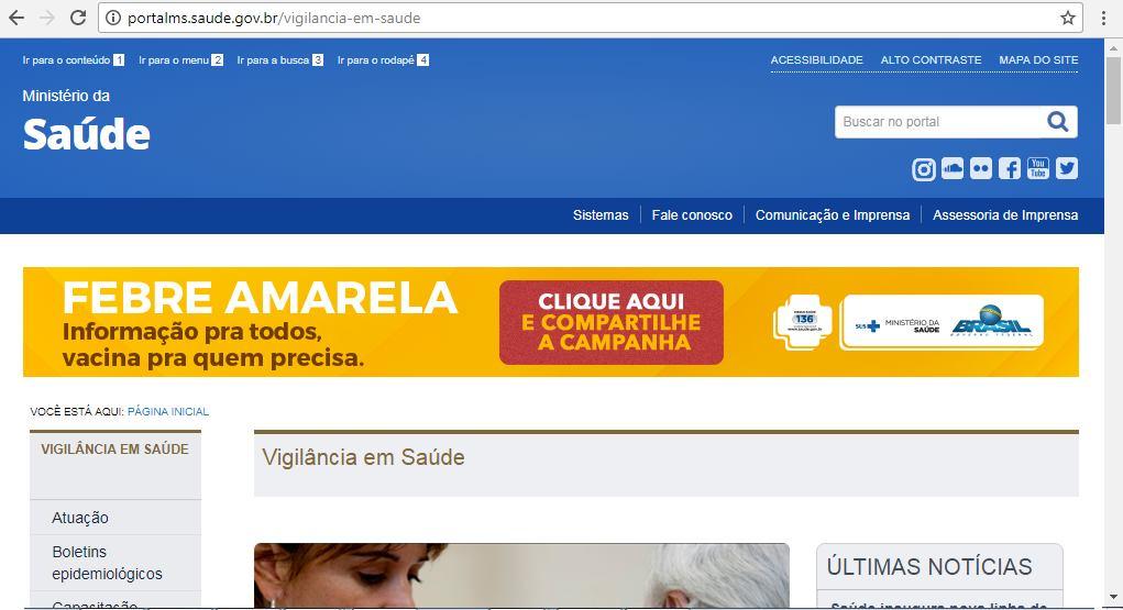 MINISTÉRIO DA SAÚDE (SVS/Saúde de A a Z) http://portalms.saude.gov.br/ http://portalms.