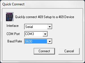 Após a instalação do mesmo, clique no ícone a seguir: Figura 5 No software EnerVista SR 469 selecione: Communications > Quick Connect.