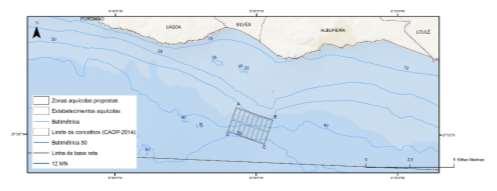 Definição de áreas potenciais para instalação de aquiculturas atendendo a: - As áreas com potencial para a
