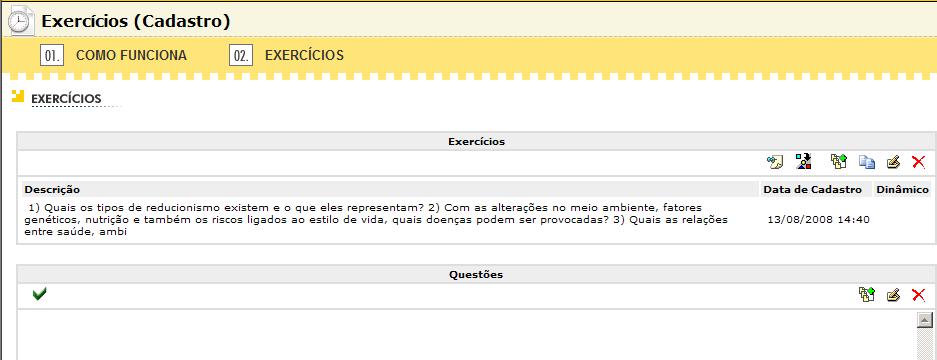 Conteúdo Didático Essa opção cria