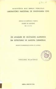 ESTRUTURA / TECNOLOGIA DA CONSTRUÇÃO Cota: 4 909/1 APL [13496]  de madeiras : terceiro relatório. - Lisboa : LNEC, 1962. - 4 p. [7]: il.; 30 cm.