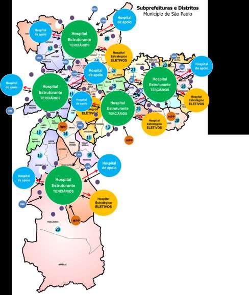 A organização do fluxo assistencial Prefeituras Regionais e Distritos