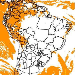 Mapa de precipitação acumulada prevista para hoje e amanhã Previsão