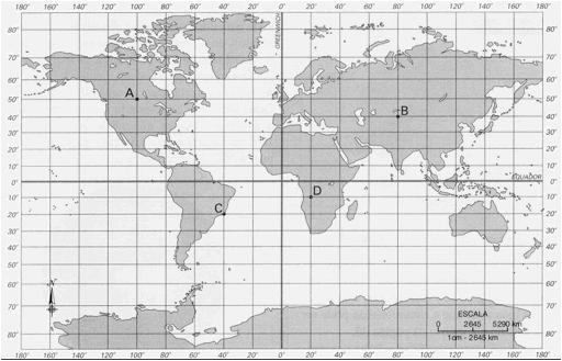 Já longitude é a medida em graus do arco da circunferência de um paralelo, medido a partir o meridiano de Greenwich, tendo o centro do planeta como seu vértice.