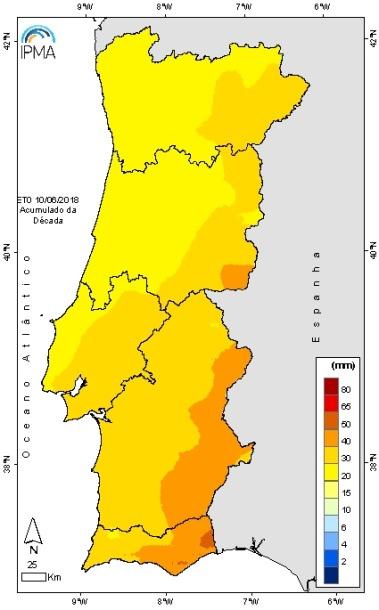 Quadro IV - Temperaturas acumuladas entre 01 de janeiro e 30 de junho de 2018 para a temperatura base de 3.5 C na vinha T acumuladas (ºC) desde 01 de janeiro 2018 Tb = 3.