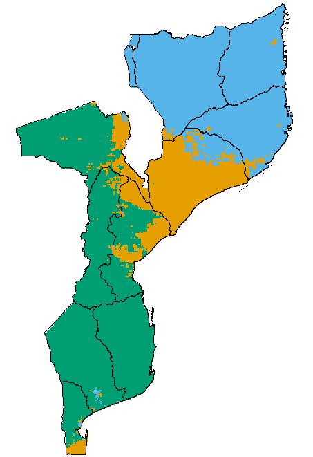 Tendência Tendências mensais da pluviosidade A presente secção resume a análise da tendência mensal num mapa e gráfico conjuntos (Fig. 6a e 6b).