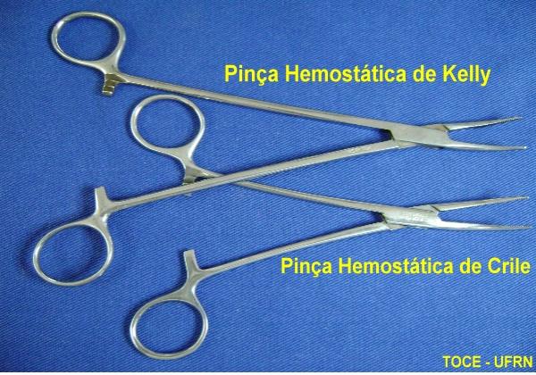 Instrumental Utilizado na Hemostasia A hemostasia temporária pode ser executada, no decorrer da cirurgia, com instrumentos prensores, dotados de travas,