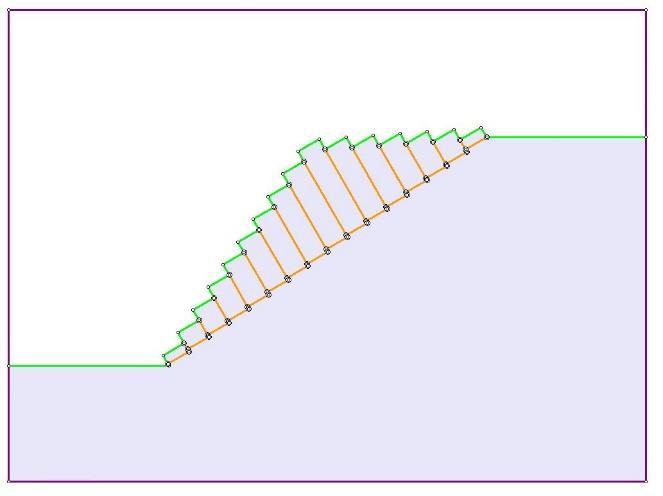 Quadro 4.1 Geometria do talude. Parâmetro Altura do talude (H) Espaçamento das descontinuidades ( x) Valor atribuído 92.5 m 10 m Inclinação do plano de base (ψ b ) 35.