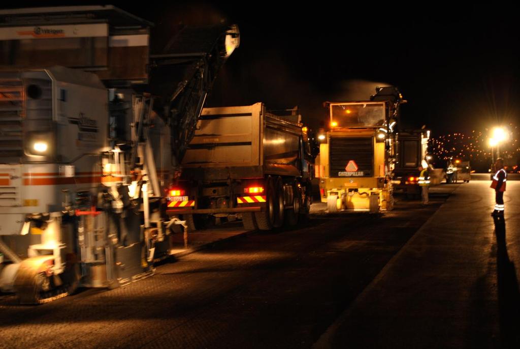 A obra Janela de trabalho total das 23:30 às 05:00; Janela de trabalho de pavimentação das 01:30 às 04:30; Necessidade de ter