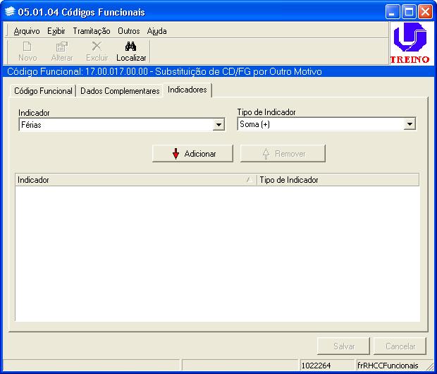 Sendo assim o indicar estará adicionado Imagem 13 - Adicionar Indicadores 2.