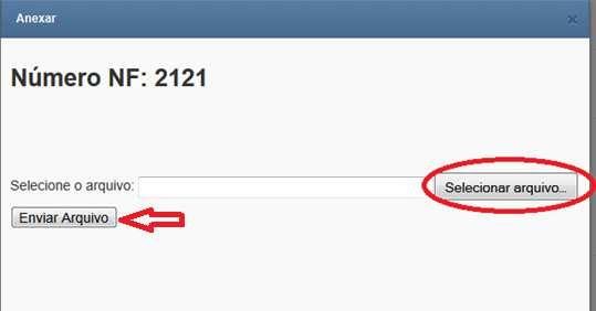 23. Clique em Selecionar arquivo para incluir no SIGA a nota fiscal digitalizada, selecione o arquivo PDF a