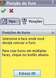 Clique em Posições Para uma maior facilidade de edição das posições dos pontos, evite as seguintes