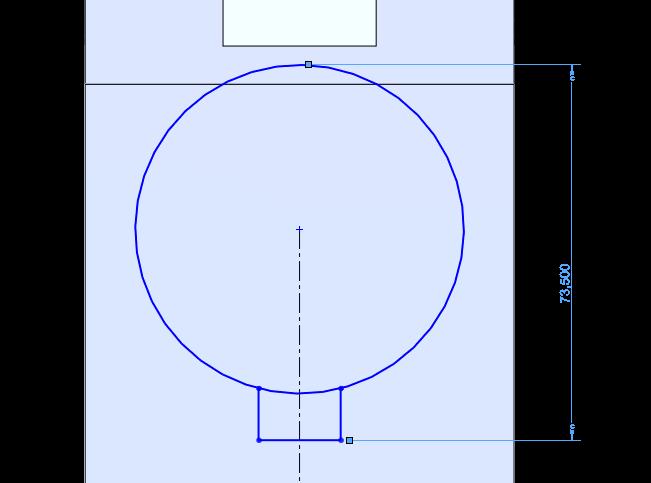 durante o comando Dimensão Inteligente. 2 Pressione a tecla Shift do teclado e clique no círculo.