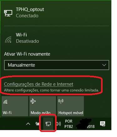 Passo 2 Selecionar Ethernet, e clicar em Alterar