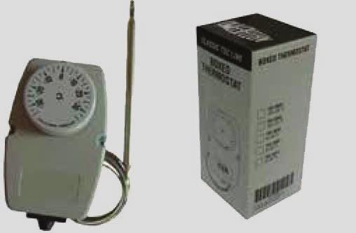 Termostato, termômetro e acessórios TERMOSTATO CLÁSSICO BOX LINE APLICAÇÃO: Adequado para ajuste automático de aparelhos no campo do resfriamento e aquecimento TSC-097C Termostatos ajustáveis