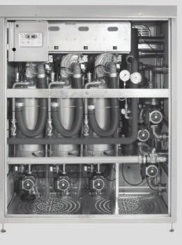 Caixa de aço inoxidável com proteção IPx4D e isolamento, projetado especificamente para instalação ao ar livre. Pode ser instalado no interior também. Eficiência segundo Norma européia EEC 92/42.