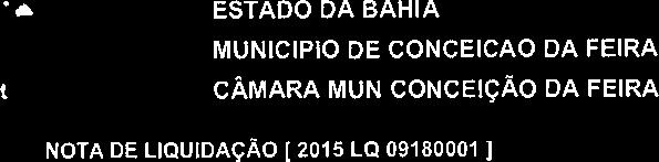 DE TERCEIROS - PESSOA JURIDICA 6.000,00 4,800,00 LICITAÇÃO: 0041/2015 / 2015- INEXIGIVEL CONTRATO O FORNECIMEN!