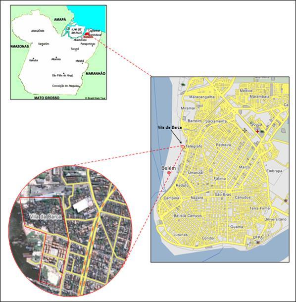 2 METODOLOGIA 2.1 Caracterização da área de estudo A ETE Vila da Barca está localizada no bairro do Telégrafo, município de Belém, estado do Pará, como exposto na figura 1.