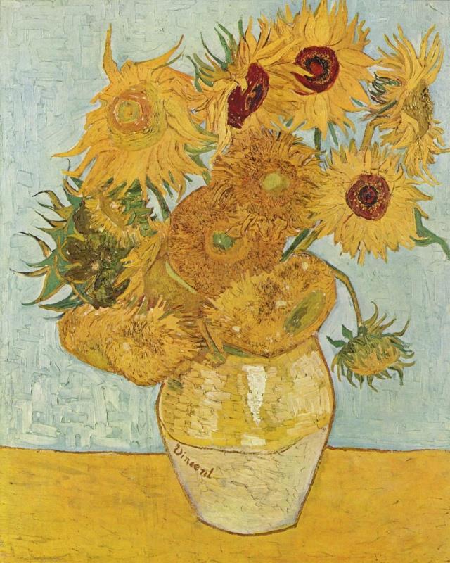 Doze Girassóis numa jarra, Van Gogh, 1888, óleo sobre tela, 91x72cm, Nova