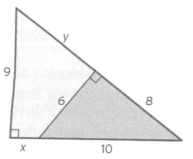 De acordo com as indicações na figura, ABC ~ DEF. Determine as medidas x e y.