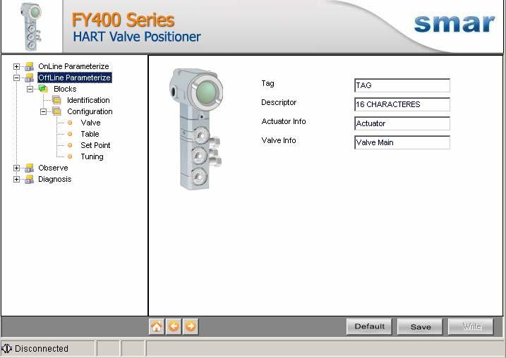 Figura 4 Tela da Função Offline Parameterize do FY400DTM 3.