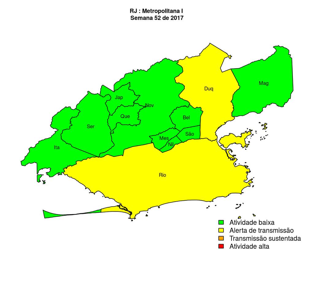 Situação da Dengue na Regional Metropolitana I O Município do Rio de Janeiro está localizado na Regional de Saúde Metropolitana I.