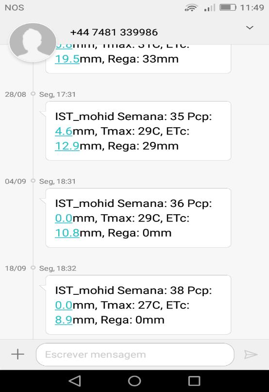 de: SMS (parcela, precipitação,