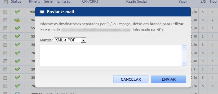 Caixa de e-mail Destinatário Ao selecionar a opção de envio de e-mail em massa não era habilitado a tela para preencher o e-mail destinatário, liberada a tela para que o usuário possa escolher