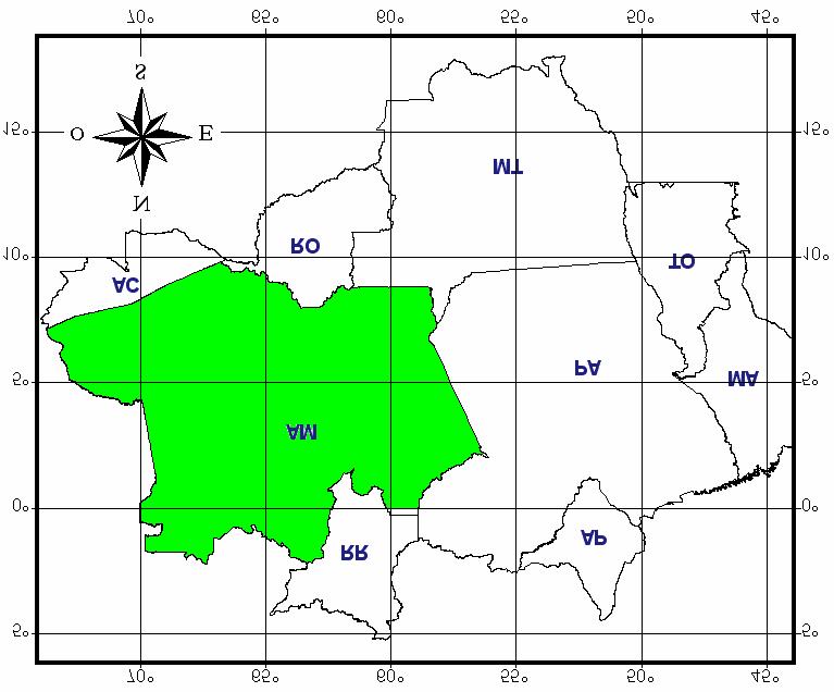 Figura 1 Localização do estado do Amazonas dentro da Amazônia Legal.