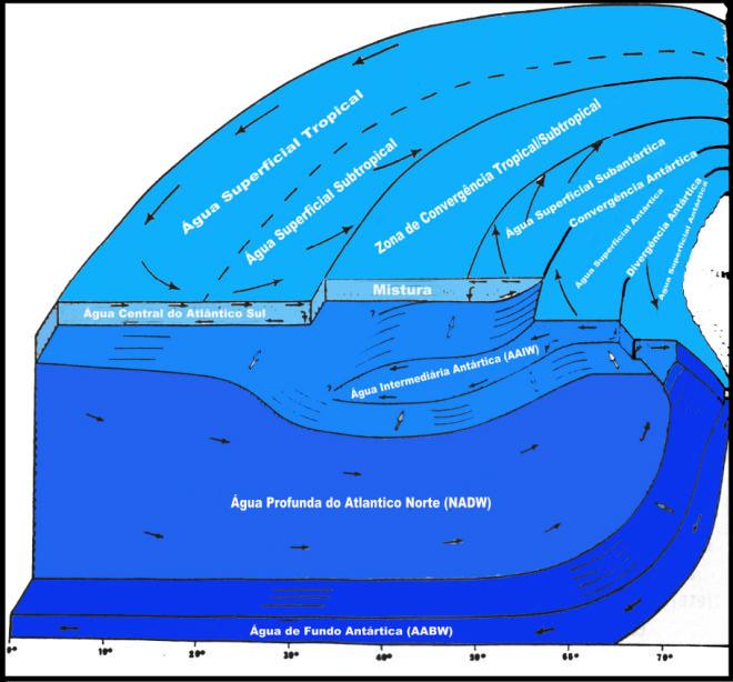 5000m de profundidade). A dinâmica de circulação profunda da região e a influência da NADW no material de estudo pode ser observado nas figuras 1B e 3.
