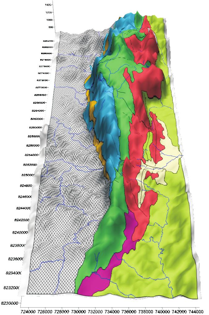 Mapa Geológico da Serra do Espinhaço Central entre Serranópolis de Minas e Mato Verde (MG).