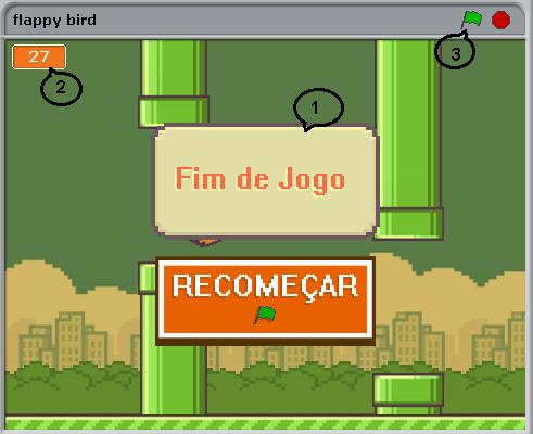 Game flow O jogo possui apenas um nível, porém, a cada 10 pontos feitos muda-se o cenário de fundo, além de aumentar a velocidade do pássaro.