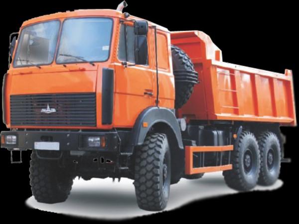 МАЗ6312В9420(430,470) Caminhão de lixo com distribuição traseira, projetado para transportar grandes variedades de carga a granel.