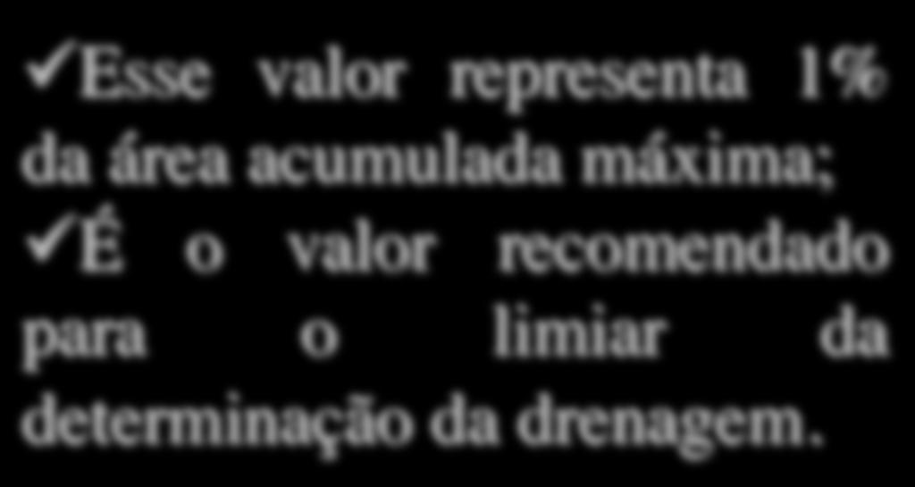 Passo 4: Definição da Rede de Drenagem ü