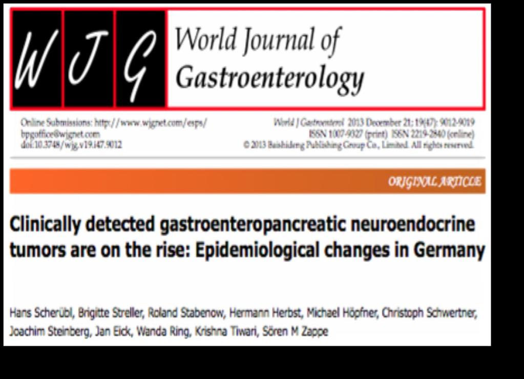 Odze & Goldblum 2015 The increase in incidence of NETs is attributed to the improved